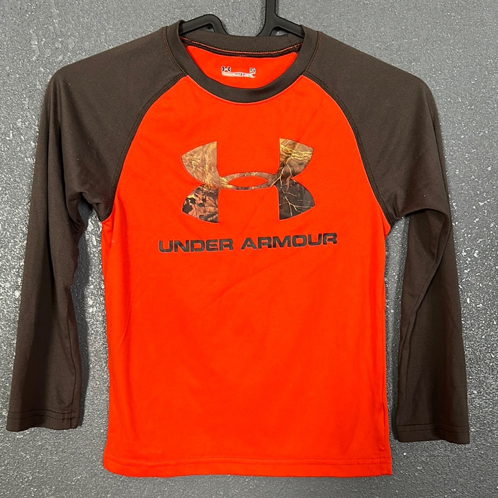 Under Armour Orange and Brown Long Sleeve Shirt